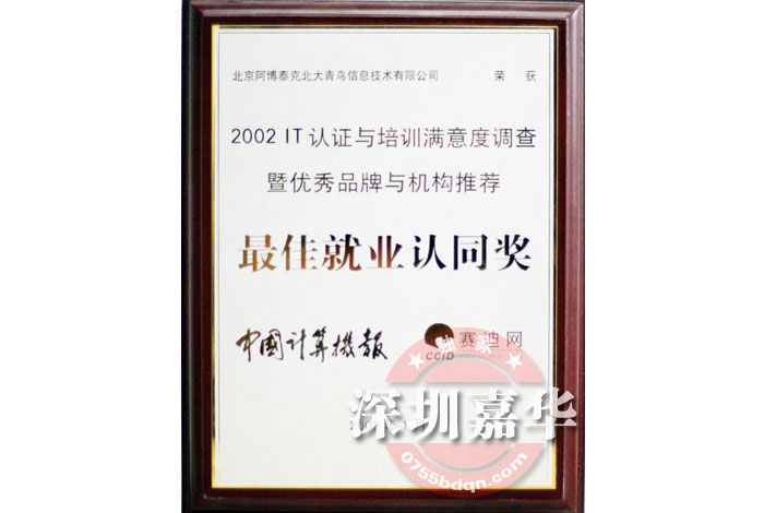 2003年度最佳就业认同奖